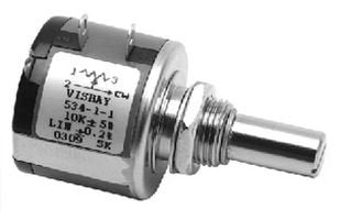 SPECTROL 534-11102 Track Resistance:1KOHM, 5%, 2W, WIREWOUND Potentiometer, Resistance Tolerance: 5%, Power Rating:2W, 1KOHM, 10TURNS