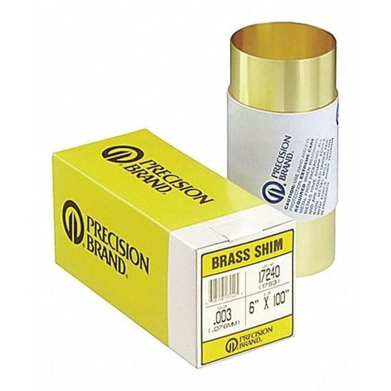 Precision Brand 17S5 Brass Shim Stock, 6″ x 100″ Roll, 260 Alloy Brass, 0.005″