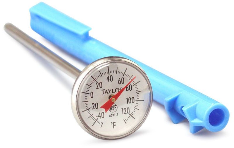 Taylor Bi-Therm Standard Grade Instant Read Bi-Metal Thermometer (5-Inch Stem, 1-Inch Dial, -40- to 120-Degrees Fahrenheit) 1 Count (Pack of 1)