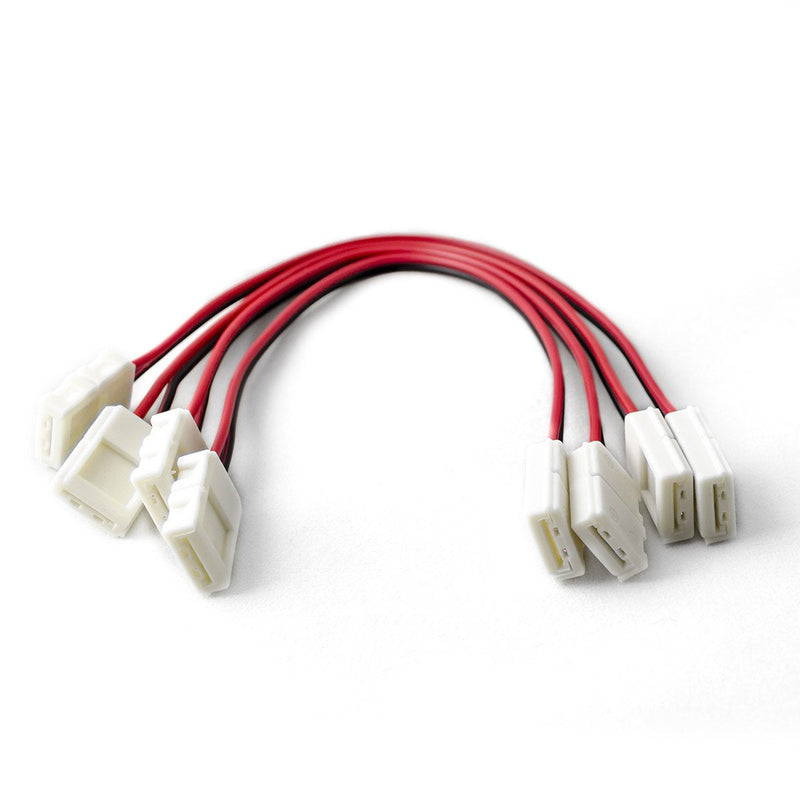 HitLights LED Light Strip Connector, 8mm Single Color 3528-6 Inch Any Angle Strip to Strip, 4 Pack 2Pin 8mm (4Pack)