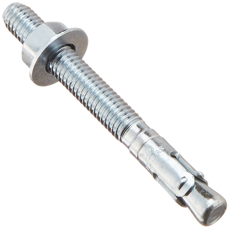 Powers Fastening Innovations 7414SD1 Power-Stud and Sd2 3/8-Inch by 3-1/2-Inch Type Carbon Steel Wedge Expansion Anchor Stainless Steel Clip, 50 Per Box