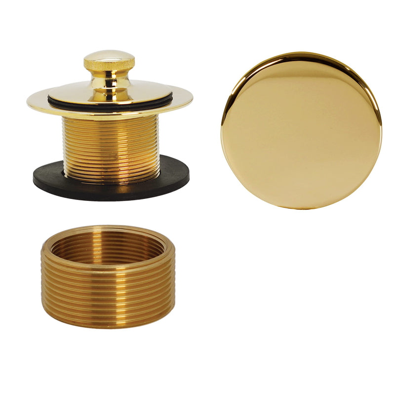 Westbrass Twist & Close Universal Tub Trim with Floating Faceplate, Polished Brass, D94HK-01