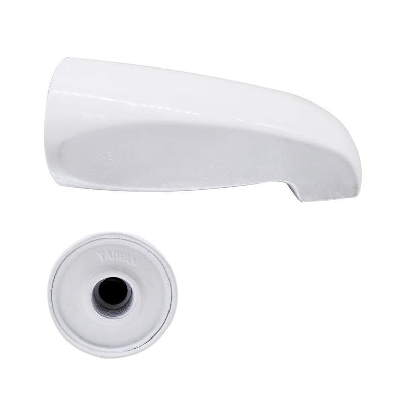 Westbrass D310-50 5-1/2" Reach Brass Wall Mount Tub Spout, Powder Coat White