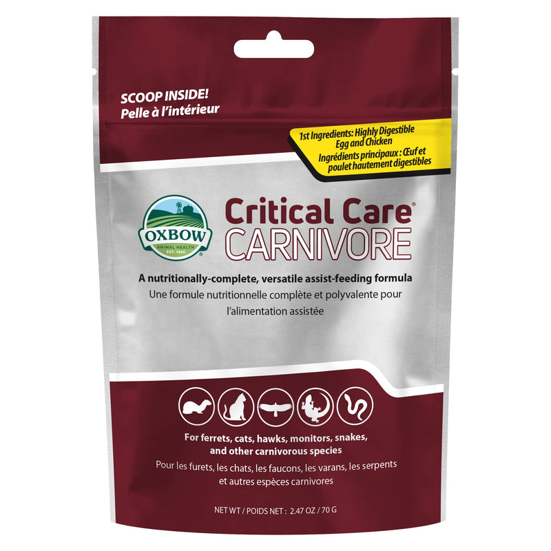Oxbow Critical Care Carnivore - Nutritionally Complete Feeding Assist Formula for Small Animals & Pets (70g) 2.47 Ounce (Pack of 1)