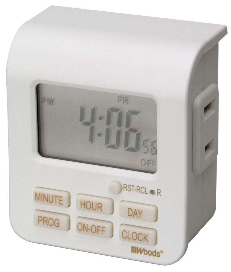 Woods 50008 50008WD INDOOR 7 DAY DIGITAL 2C WHITE, 1 Pack