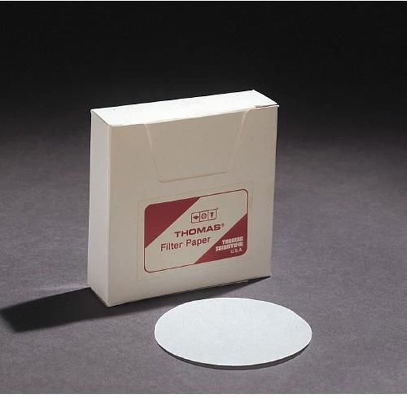 Thomas 6100-1100 Qualitative Filter Paper, 1.5 Micron, Grade, 11cm Diameter x 0.15mm Thick (Pack of 100) 1.5 micrometer Pore, 11cm Diameter x 0.15mm Thick (Pack of 100)