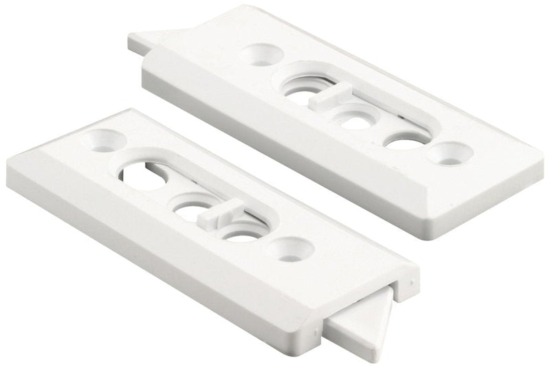 Prime-Line F 2728 Tilt Latch Pair, White Plastic Construction, Spring-Loaded, 2-1/8 In. Hole Centers (1 Pair) 2-1/8 in.