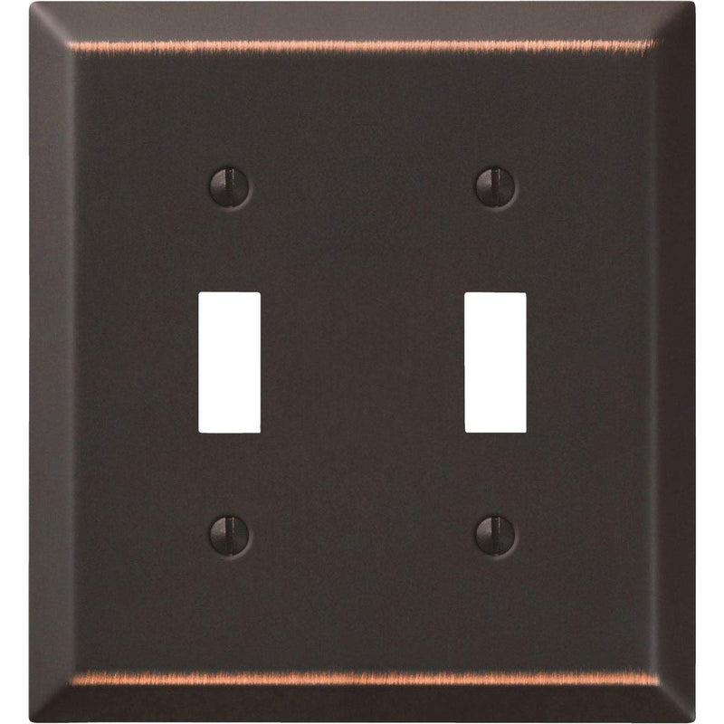 AMERELLE 163TTDB BRZ 2 TGL WALLPLATE, 2 Toggle, Aged Bronze