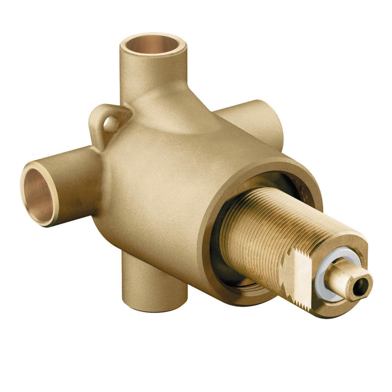 Moen Commercial Three Way Diverter Shower Valve, M-Pact Common Valve System, Replacement Part, Brass, Standard 1/2 Inch Connection, 3360 Pack of 1