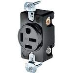 Receptacle, Single, 20A, 15-20R, 250V, Black