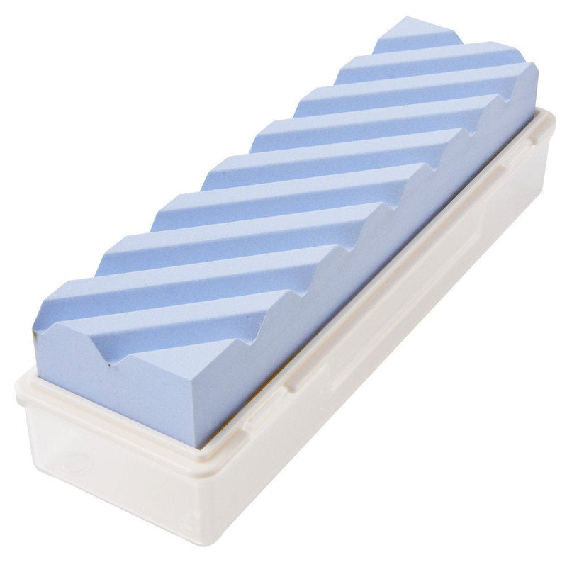 Suehiro: Lapping Stone with Case SS-2, Grit #280, Whetstone Surface Repairing Tool, Medium to Honing Stone: 8.11 x 2.08 x 1.07" Blue