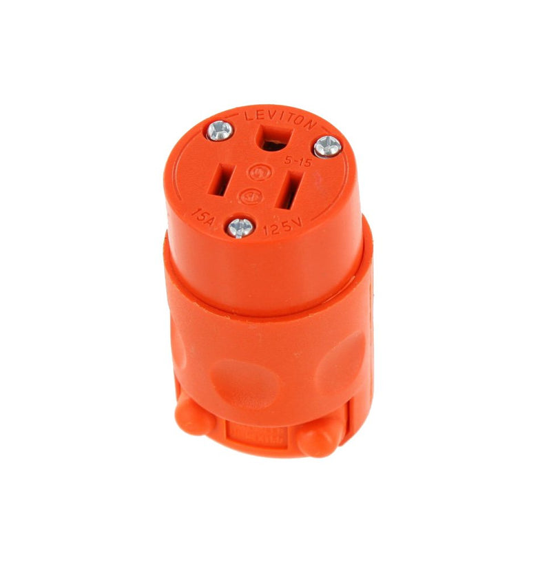 Leviton 515CV-OR 15 Amp, 125 Volt, PVC Grounding Cord Outlet, Orange 1 Count (Pack of 1)