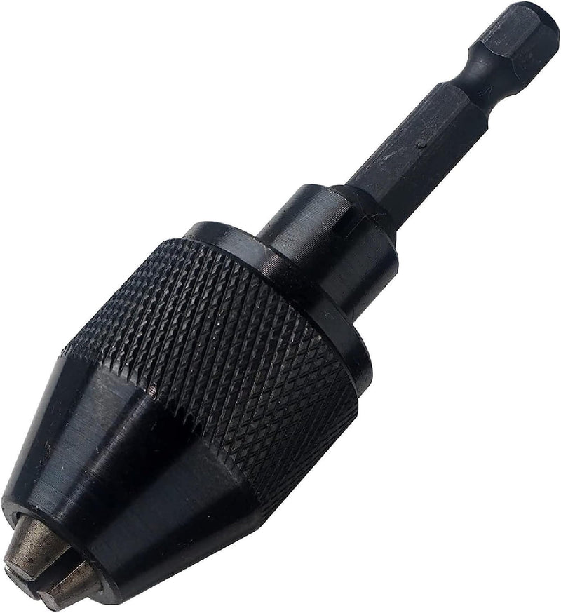 NEIKO 20753A Keyless Drill Chuck for Impact Driver, Chuck Conversion Adapter, 1/4” Hex Shank, Convert Cordless Screwdrivers into Power Drills in Seconds, For Round-Shank Drill Bits, No Keys Needed Hex to Chuck Adapter
