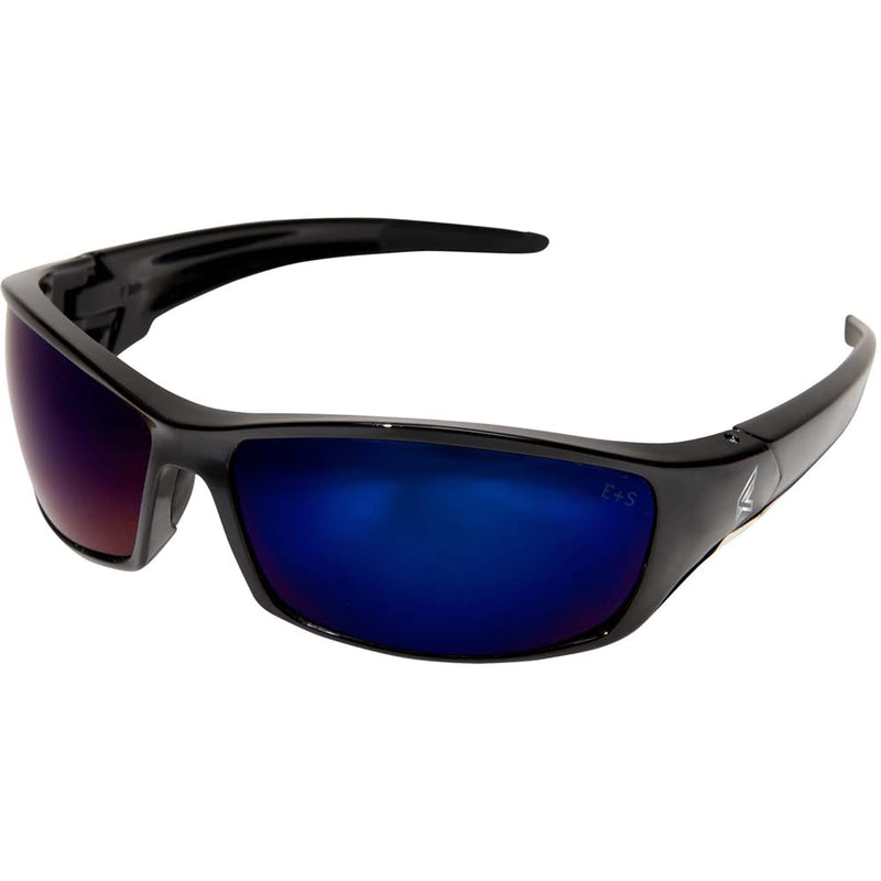 EDGE Reclus Polarized Safety Glasses, High Impact Rated Z87.1+ Tested, Non-Slip Protective Eyewear, Lightweight Sunglasses Polarized Aqua Precision Blue Mirror Lenses One Size Casual