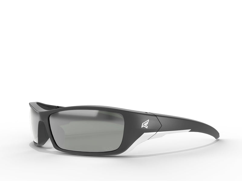 EDGE Reclus Black Safety Glasses, High Impact Rated Z87.1+ Tested, Non-Slip Protective Eyewear, Lightweight Sunglasses Polarized G-15 Silver Mirror