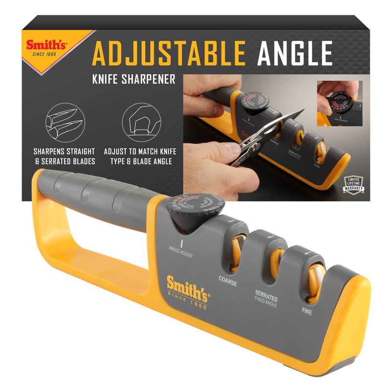 Smiths Adjustable Manual Knife Sharpener Gray/Yellow S-50264 50264