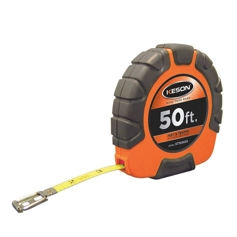Keson 2465406 Nylon Coated Steel Tape With Hook, 50 Ft.