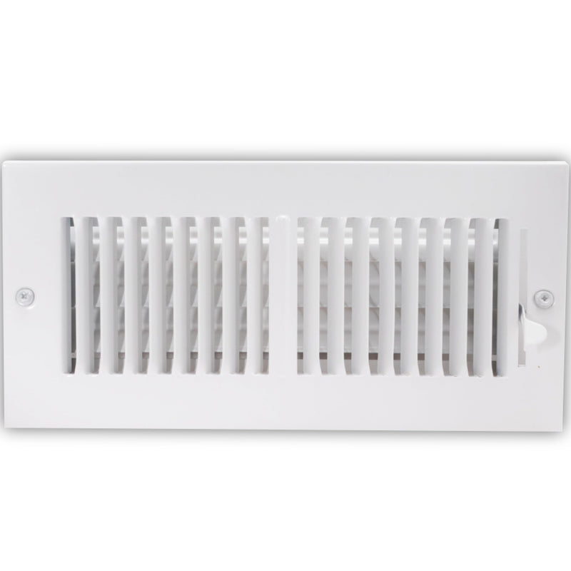 EZ-FLO 10 x 4 Inch (Duct Opening) White Air Vent Cover for Wall or Ceiling, Two-Way Ventilation Register, 11-3/4 Inch x 5-3/4 Inch (Overall Dimensions), Solid Steel HVAC Cover, 61609 10 in. x 4 in. - NewNest Australia