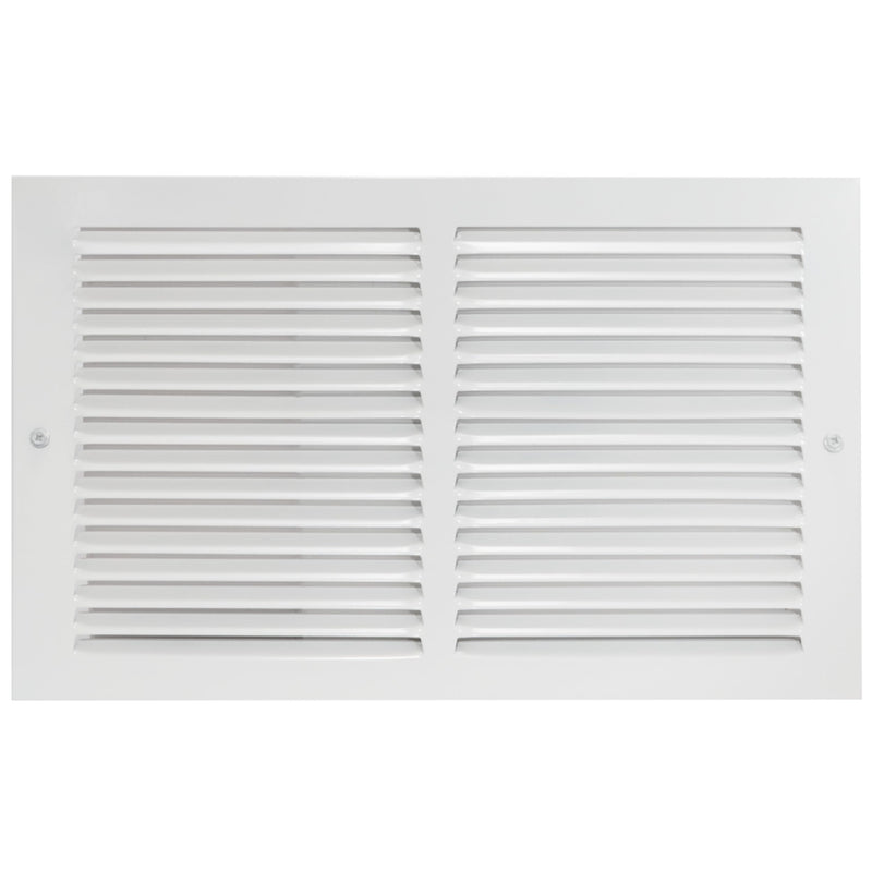 EZ-FLO 14 x 6 Inch (Duct Opening) Return Air Vent Cover for Wall or Ceiling, Solid Steel Return Air Grille, HVAC Vent Cover, White, 61628 14 in. x 6 in.
