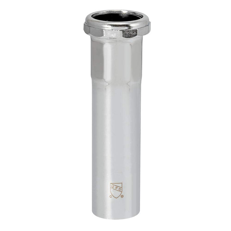Eastman 1-1/2 Inch Heavy Duty Extension Tube with Slip Joint Connection, 6 Inch Length, 22 Gauge, Brass Plumbing Fitting, Chrome, 35101