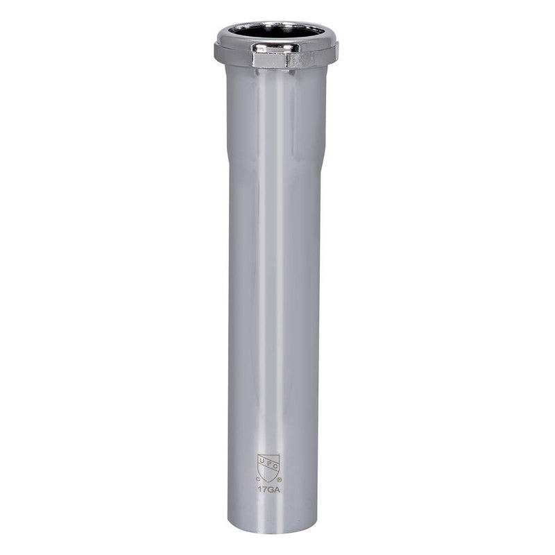 Eastman 1-1/2 Inch Heavy Duty Extension Tube with Slip Joint Connection, 8 Inch Length, 17 Gauge, Brass Plumbing Fitting, Chrome, 35118