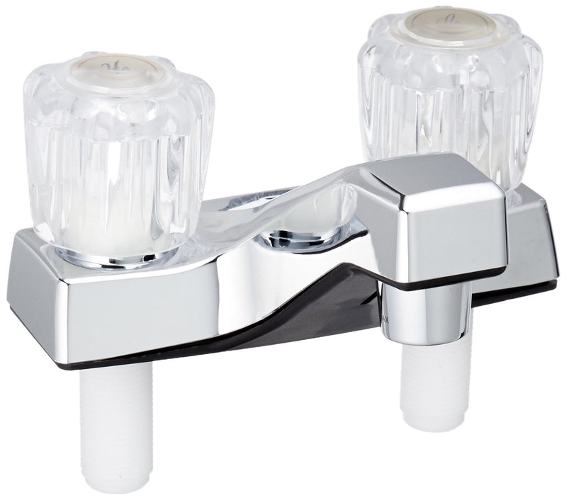 EZ-FLO Non-Metallic Two-Handle Lavatory Faucet, Bathroom Sink Faucet with Washerless Cartridge, Chrome Finish, 10256N ABS Pop-up Included