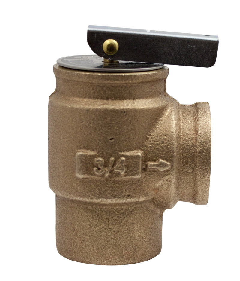 Apollo Valve 10-400 Series Bronze Safety Relief Valve, ASME Hot Water, 30 psi Set Pressure, 3/4" NPT Female