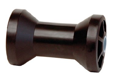 Tie Down Boat Trailer Spool Roller – 5" Rubber Keel Roller with 5/8" Shaft | Heavy-Duty Replacement Roller with Plastic Core for Boat Trailer Keel Support & Alignment (Black)
