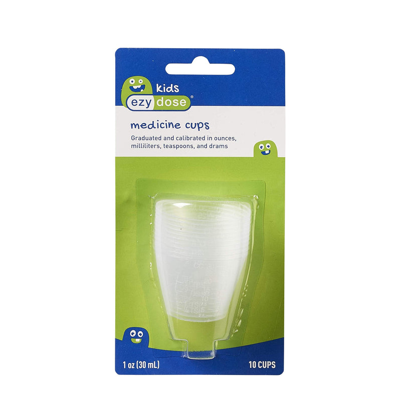 Ezy Dose Kids Medicine Cups for Liquid, Graduated Dispenser for Baby and Toddler, Easy Dosage Measurements, Reusable, 1 Oz Capacity, 10 Count, Made in the USA, BPA Free 10 Count (Pack of 1)