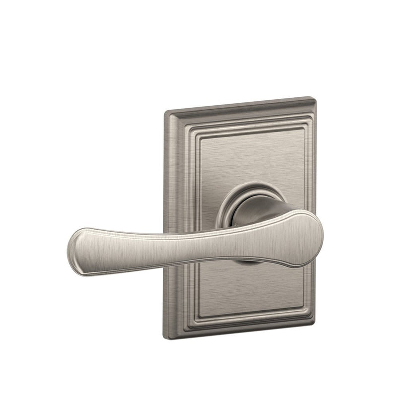 Schlage F10 VLA 619 ADD 16-080 10-027 134 N N SL Addison Collection Avila Hall and Closet Lever, Satin Nickel Passage