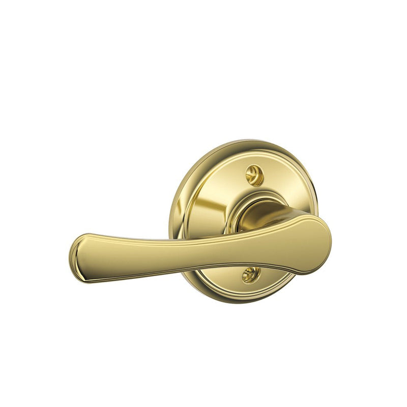 SCHLAGE Avila Lever Non-Turning Lock, Bright Brass (F170 VLA 605)