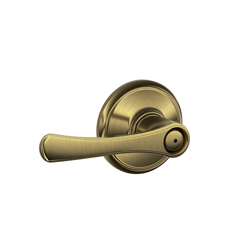 Schlage F40 VLA 609 16-080 10-027 134 N N SL Avila Bed and Bath Lever, Antique Brass