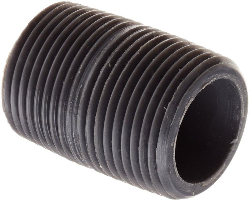 PVC Pipe Fitting, Close Nipple, Schedule 80, Gray, 1" NPT Male, 1-1/2" Length 1 Inch