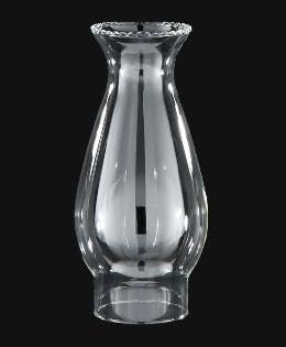 B&P Lamp® 2 1/2 Inch by 7 1/2 Inch Clear Glass Crimped Top Design Lamp Chimney for Vintage and Antique Style Lamps