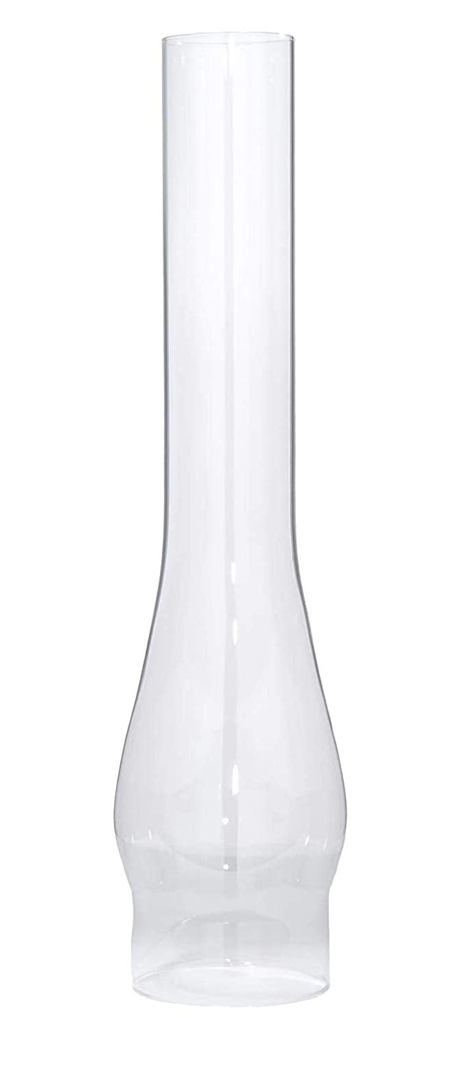 B&P Lamp 3 Inch Base by 14 Inch Tall Clear Glass Oil and Kerosene Lamp Chimney