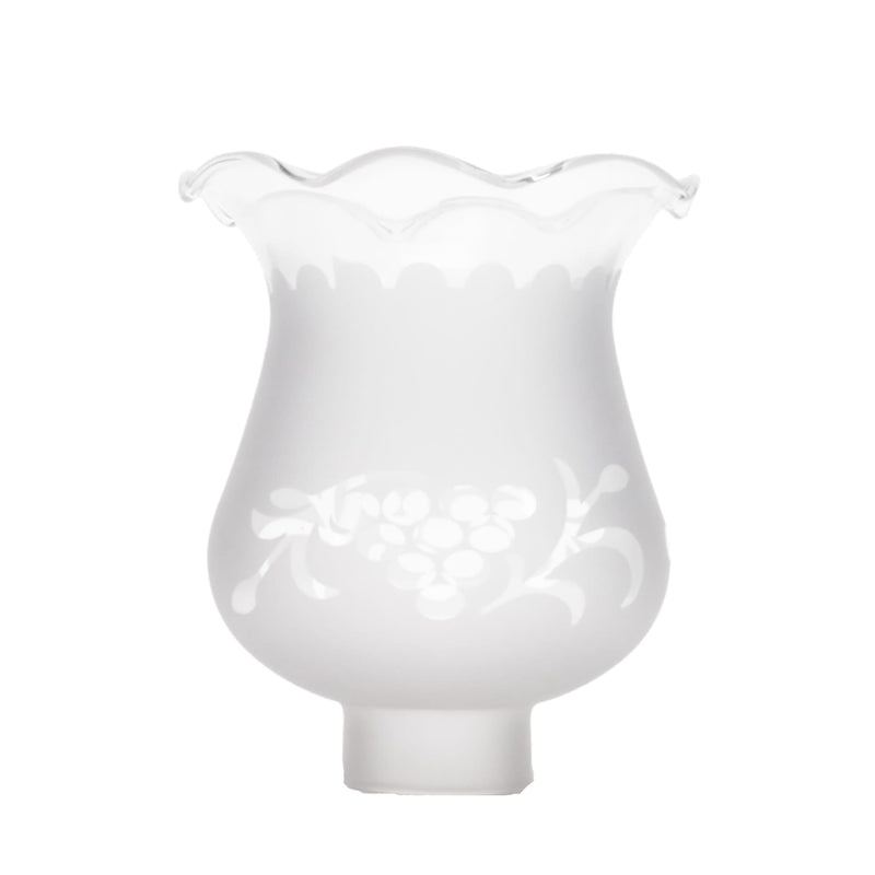 B&P Lamp 1 5/8 Inch Fitter Colonial Style Frosted and Etched Design Glass Lamp Shade for Vintage and Antique Style Lamps