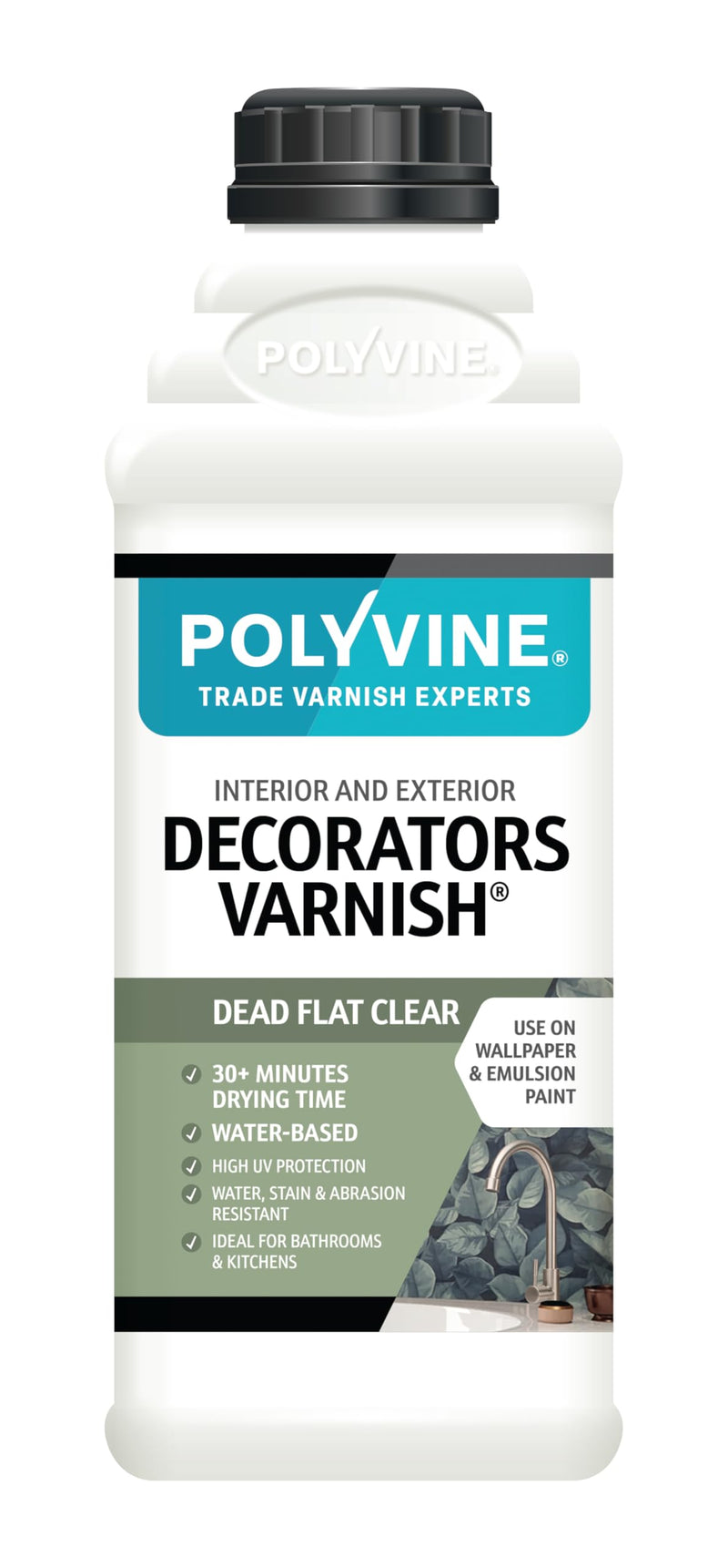 Polyvine Decorator's Dead Flat Varnish Quart 1 litre