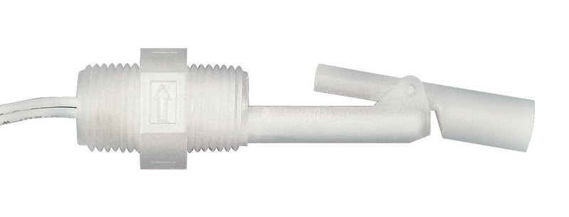 Madison M8700 Plastic Side-Mounted Liquid Level Float Switch with Polypropylene Stem, 30 VA SPST, 1/2" x 1/2" NPT Male, 100 psig Pressure