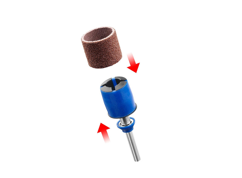 Dremel SC407 EZ SpeedClic Sanding Bands and Mandrel, Set of 2 Sanding Bands (Grit 60/120) and 1 EZ SpeedClic Mandrel for Sanding, Shaping and Smoothing Wood and Plastic Materials, Gold/Silver, 13 mm