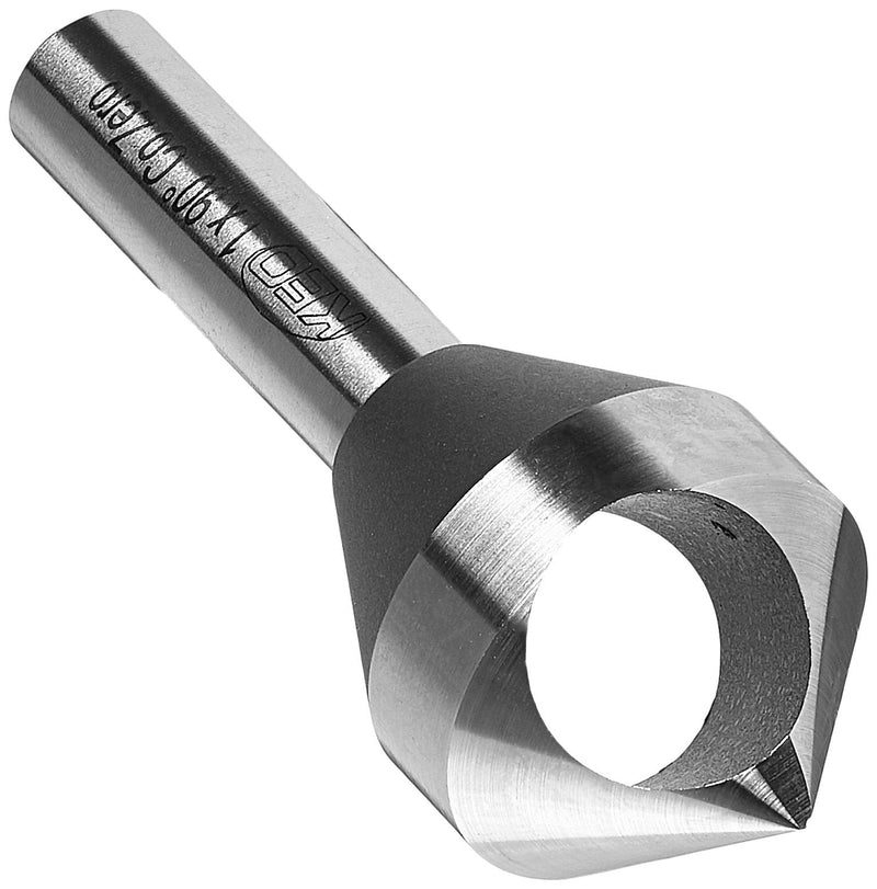 KEO Cutters KEO 53525 Cobalt Steel Single-End Countersink, Uncoated (Bright) Finish, 90 Degree Point Angle, Round Shank, 3/8" Shank Diameter, 1" Body Diameter
