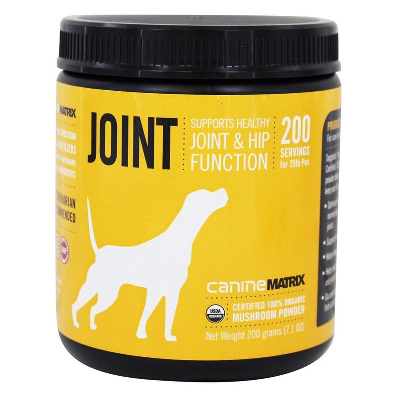 Mushroom Matrix Canine Organic Mushroom Powder Joint and Hip Function Supplement for Dogs & Cats, USA Grown, Joint Health and Hip Function, 200 Grams (Packaging May Vary) - PawsPlanet Australia