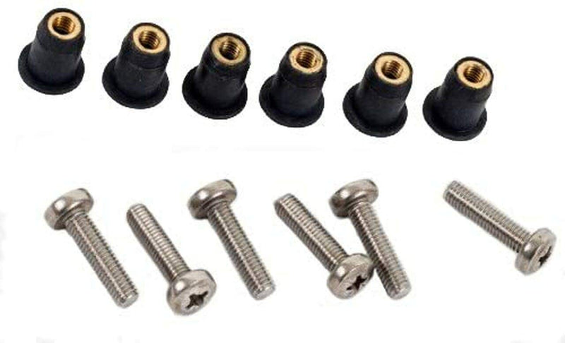 M5 Neoprene Well Nut M5 with 20mm Stainless Steel Pozi Screw (Pack 6) (E)