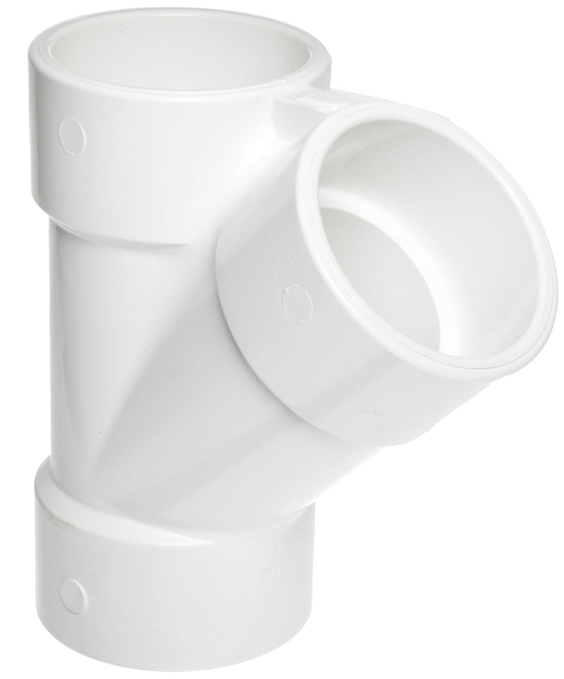 Spears 475 Series PVC Pipe Fitting, Wye, Schedule 40, 3" Socket