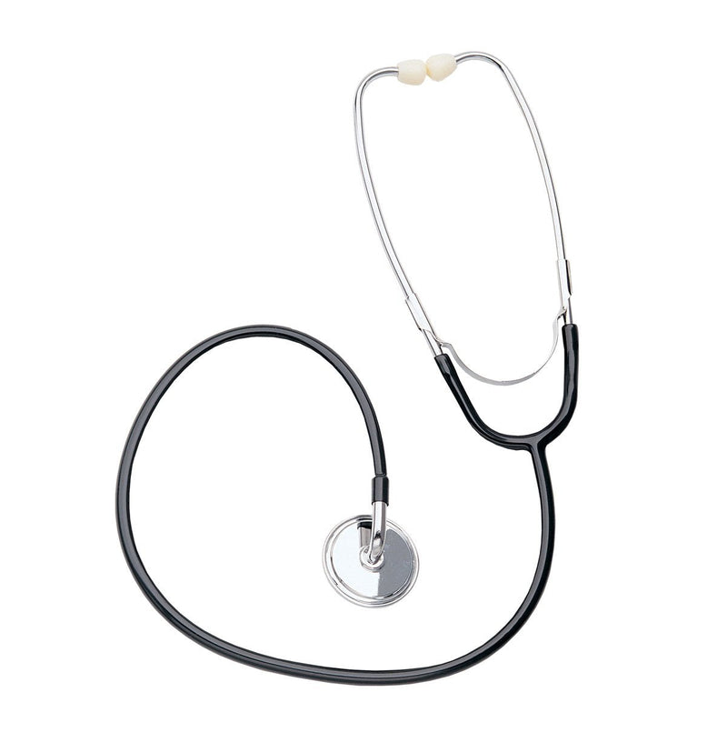 Medline Bowles Stethoscope with Chrome-Plated Chest Piece, 22" Tubing, Crafted Without Natural Rubber Latex, Black, Unmatched Acoustic Performance, Robust Construction