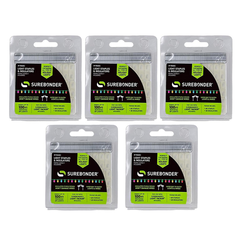 15030C Light Staples and Insulators - 60 Staples and 30 Insulators, 5 Pack