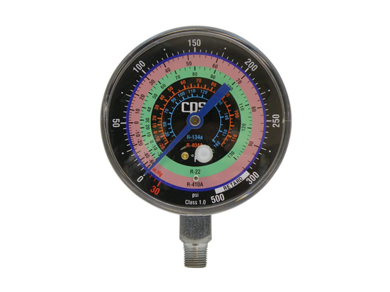 CPS RGH4L 3.13" Low-Pressure Gauge - Accurate Measurement for R-134A; R-22; R-404A; and R-410A; Fits MV2H; MV4H; MBH4Z Manifolds
