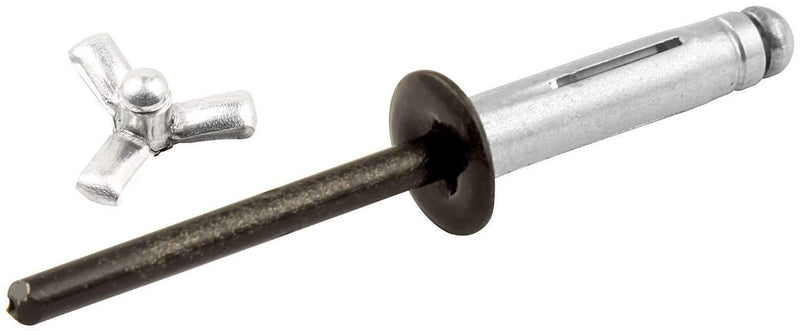 Allstar Performance Black 3/8" Aluminum Mandrel Tri-fold Rivet with Small Head 3/8 to 1/2in grip