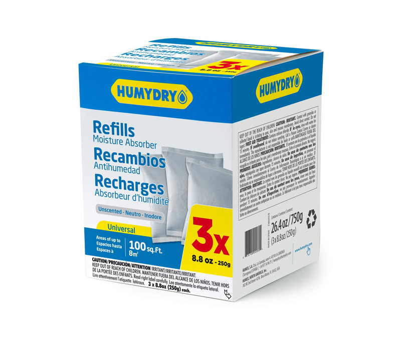 USA250X3RC12 Unscented Moisture Absorber Refill, 8.8-Ounce, 3-Pack