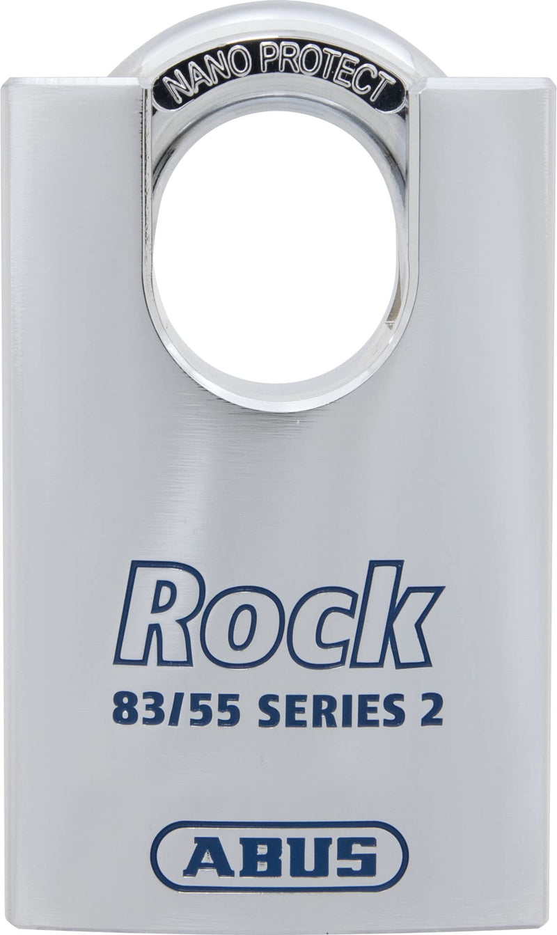 ABUS 83CS/55-300 Schlage Rekeyable Chrome Plated Brass Padlock, Zero Bitted Silver 1