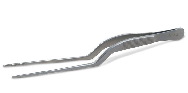 JB Prince J.B. Prince U924 B S/S Fine Tip 6.5" Offset Tweezer, Silver
